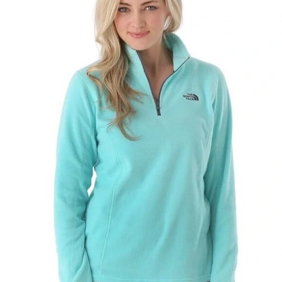 The North Face Women's 100 Glacier Quarter-Zip Fleece Top, Algae Blue, Size S/P - Picture 1 of 8